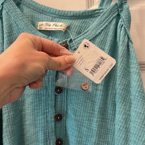 NWT FREE PEOPLE TEAL DREAM WEAVER TANK - SIZE S - Picture 7 of 12